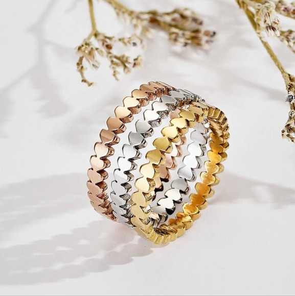 Stainless Steel Jewelry - Stainless Steel Three Colors Set of Ring